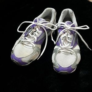 Reebok easytone purple, silver sneakers